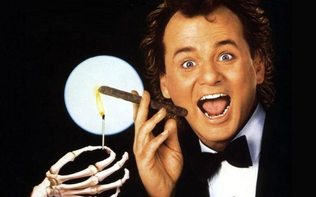 Bill Murray in a promo shot for Scrooged 1988
