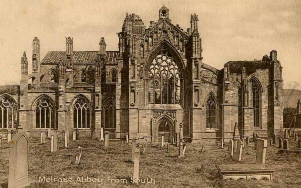 Melrose Abbey in Scottish Borders from the South