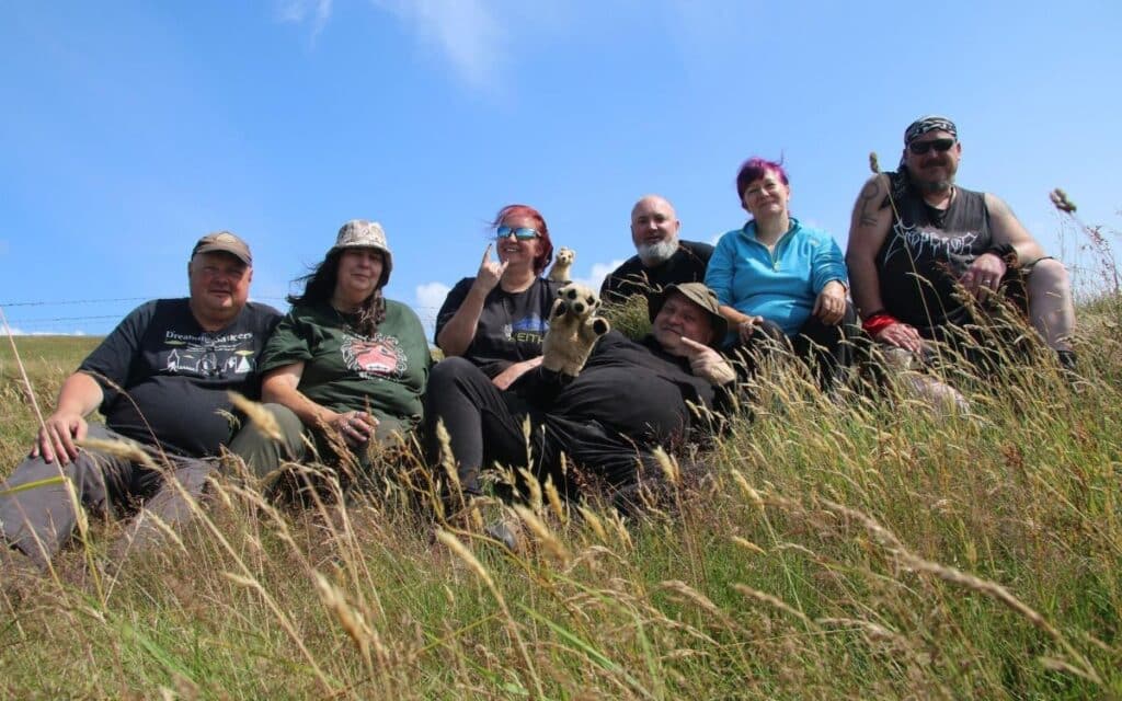 LAPIS, with Spooky Isles' Gayle Fidler holding 'Gef the Talking Mongoose', during one of their trips to the Isle of Man to investigate Gef The Talking Mongoose