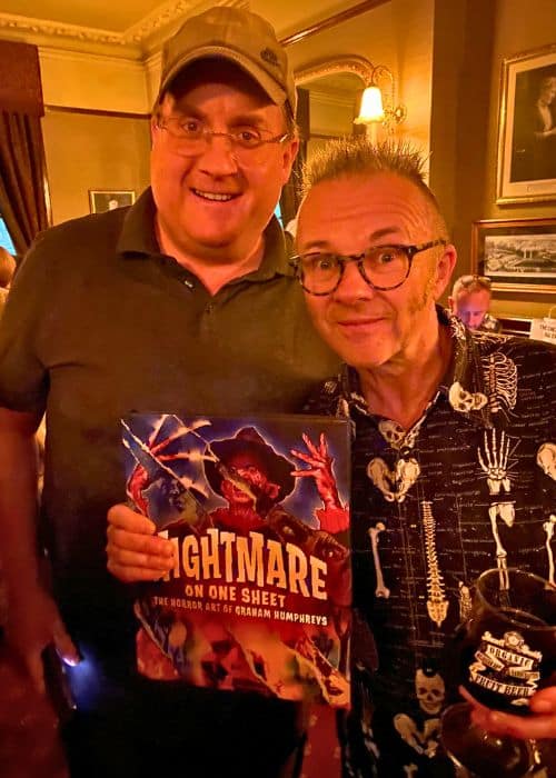 David Saunderson, from Spooky Isles, with Graham Humphreys at the book launch of Nightmare on One Sheet: The Horror Art of Graham Humphreys.
