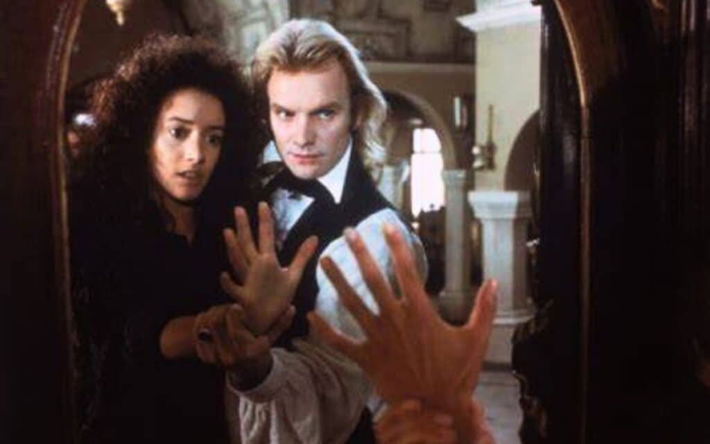 Jennifer Beals and Sting in The Bride 1985.