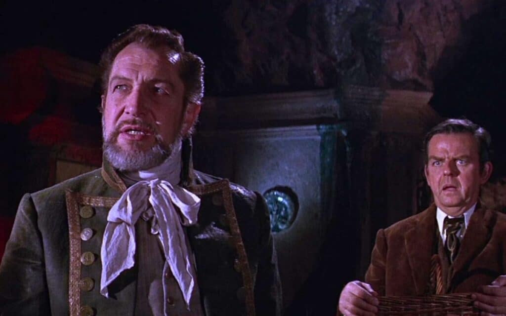 Vincent Price and David Tomlinson in a scene from City Under The Sea.