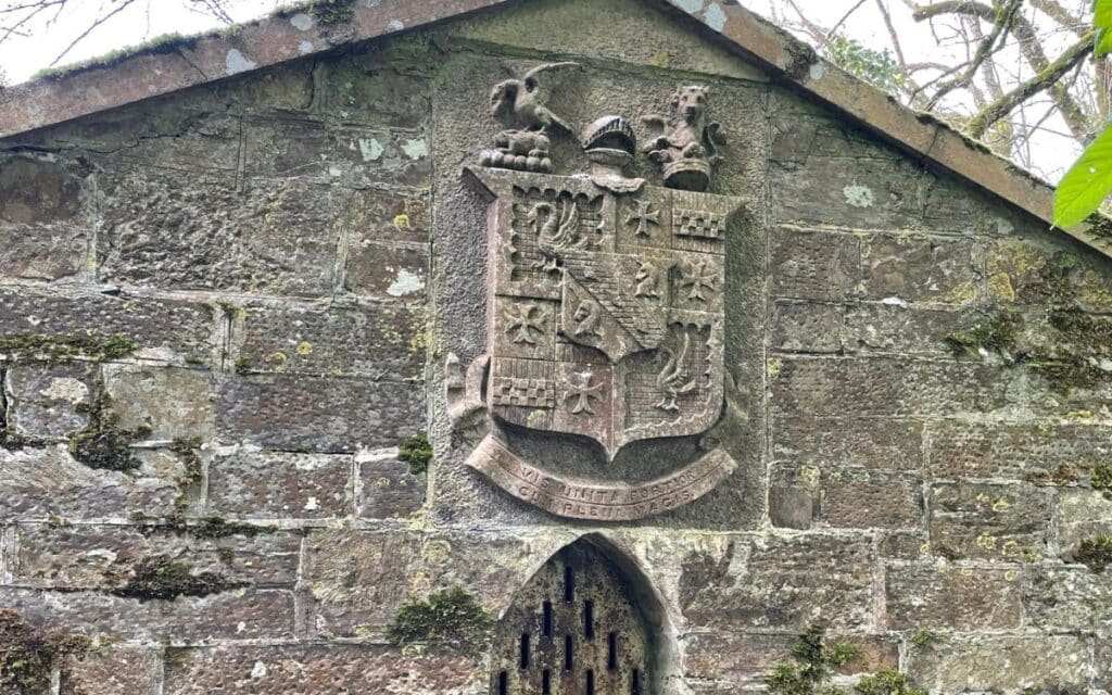 Holroyd-Smyth Mausoleum and coat of arms with Templar symbolism