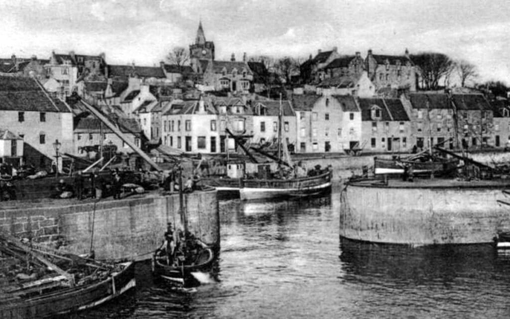 An old photograph of Pittenweem in Fife, Scotland
