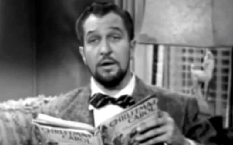 Vincent Price’s eerie narration elevates the stripped-down 1949 TV adaptation, The Christmas Carol, a haunting and vintage take on Dickens’ classic ghost story