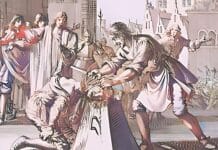 Executioner Jack Ketch beheads James Scott, Duke of Monmouth, in 1685.