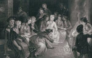 John Masey Wright's painting that illustrates Robert Burn's Halloween (1786) poem.