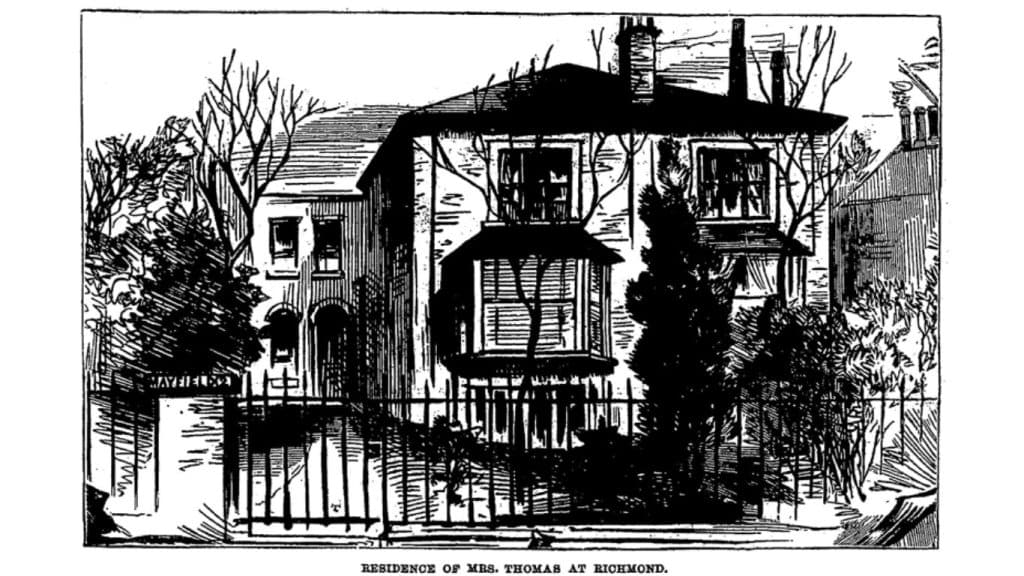 Murder and Dripping Fat: Kate Webster Horrors 2 The residence of Mrs Thomas at Richmond - the employer murdered by Kate Webster.
