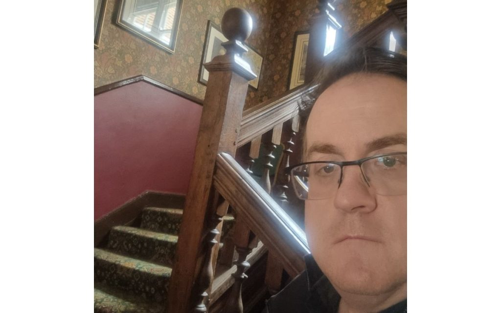 An Victorian man is reported to have been seen lurking on or near the staircase.