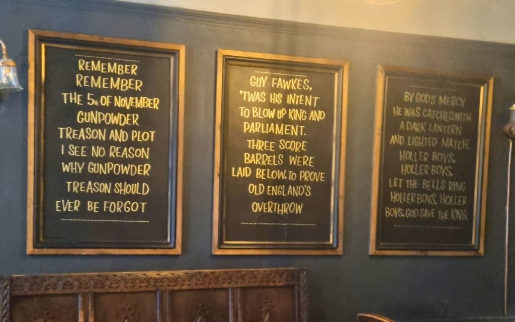 rior of Guy Fawkes Inn York dark wood