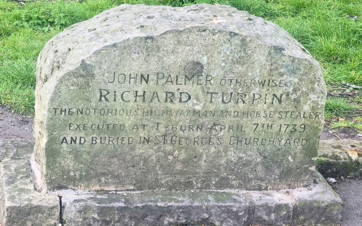 5 Dick Turpin Places to Visit in York 5 The grave marker for John Palmer otherwise Richard Turpin at St George's Churchyard