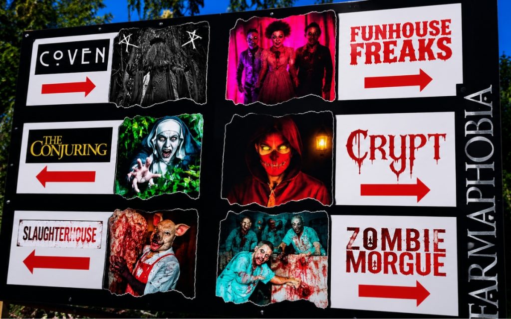 Six Haunts. 100 Acres of Fear at Farmaphobia 2026 1 Farmaphobia 2026 Sign